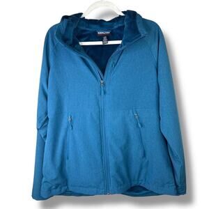 Kirkland Signature NWOT Softshell Plush Fleece Zip Water Repellent Hooded Jacket